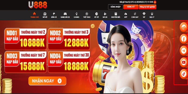 Liên hệ U888 qua live chat, bạn sẽ được tương tác trực tiếp với nhân viên nhà cái